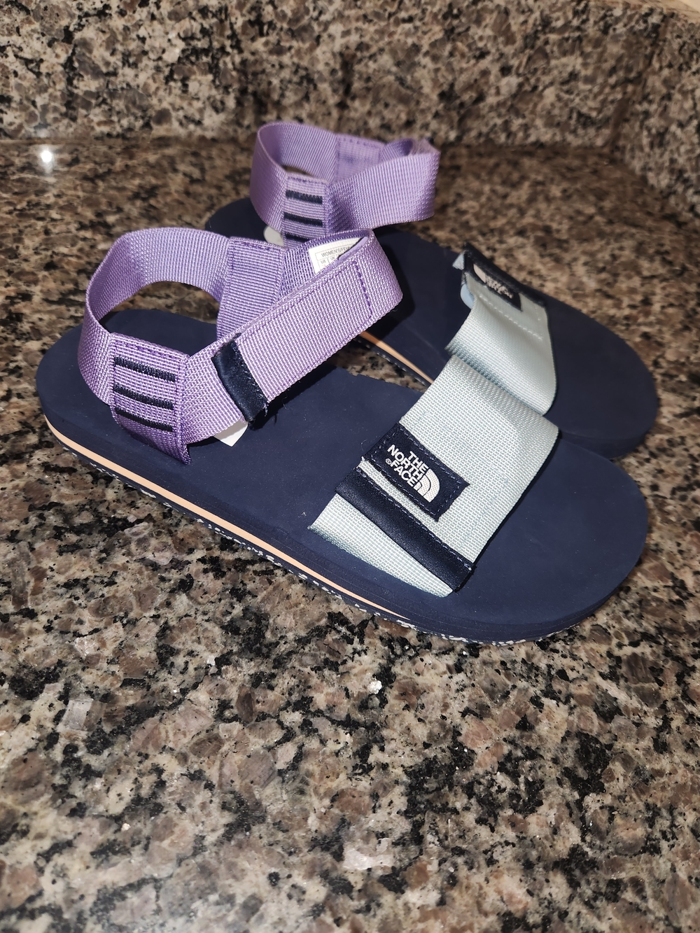 The North Face Skeena Navy, Lilac & Light Gray Strap Sandals